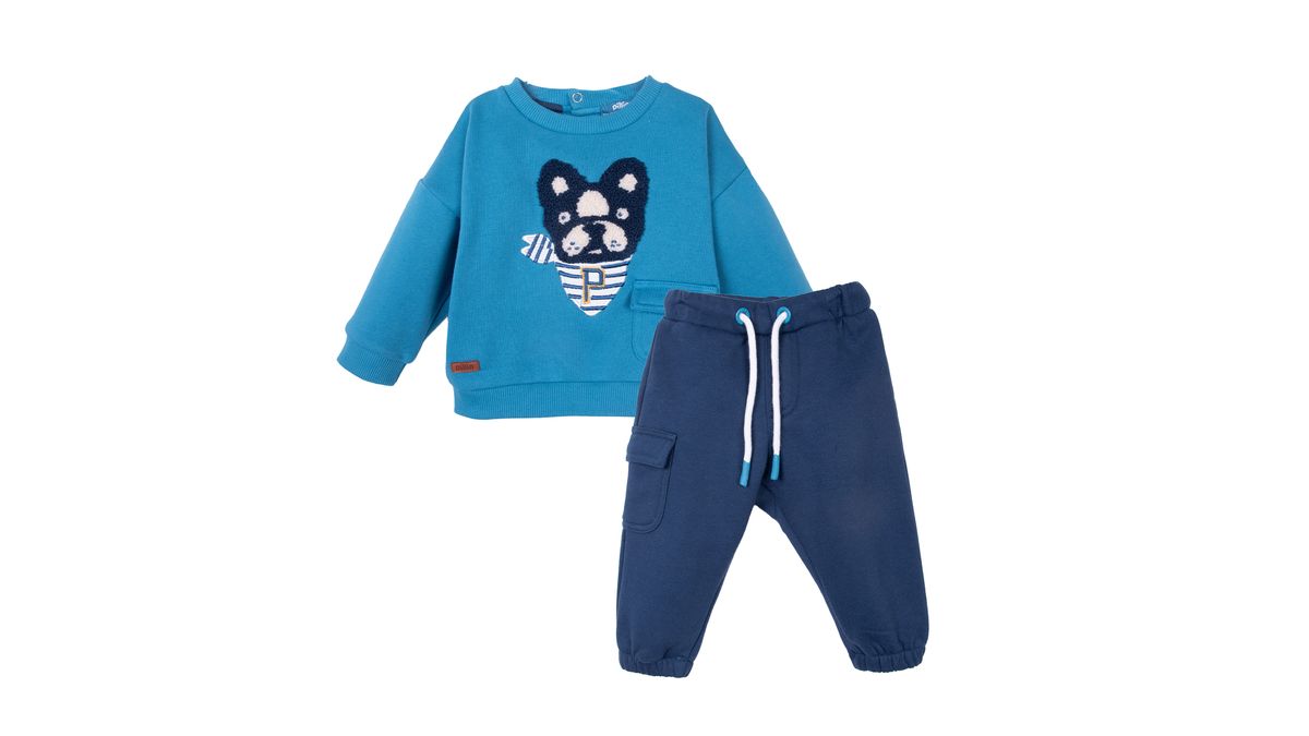Buzo Bebé Niño Estampado Perrito Azul